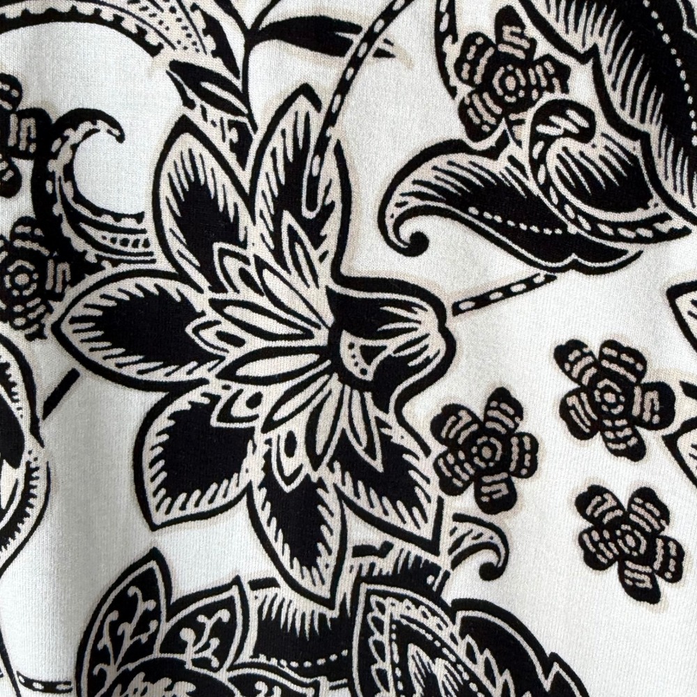 NWT J. Jill Wearever Sleeveless Knit Top XL TALL Cream Black Paisley Floral Boho - Picture 9 of 14